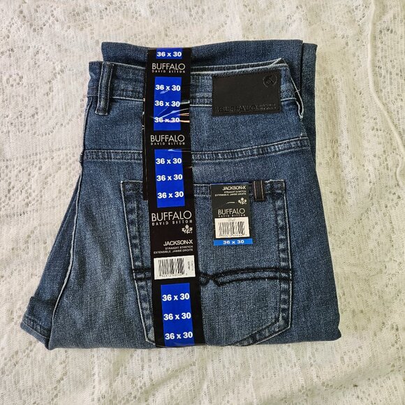 NWT Buffalo David Bitton Jackson-X Straight Stretch Denim Men's Size 36x30 - Picture 1 of 4